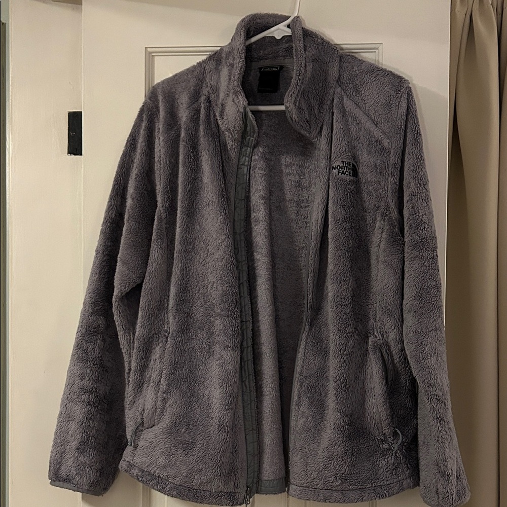 The North Face Charcoal Fuzzy Fleece Jacket, women’s XL